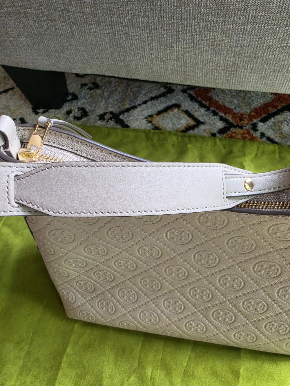 Tory Burch T Monogram Pebbled Medium Shoulder Bag Fresh Clay